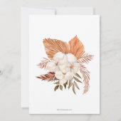 Invitation Pampas rustique Baby shower de conduite neutre pou (Dos)