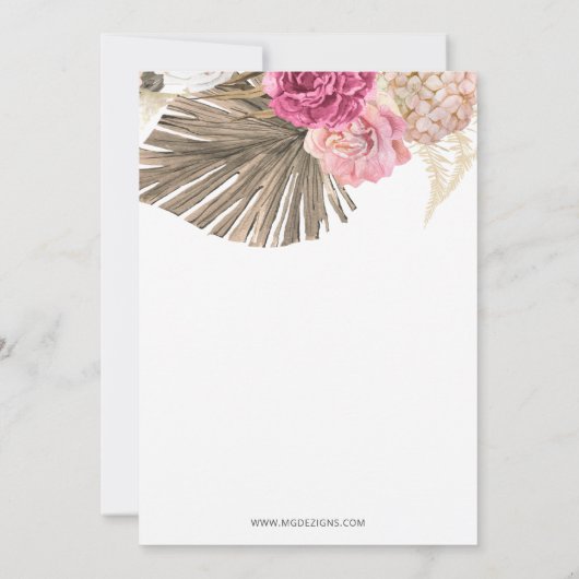 Invitation Pampas Rustique Boho Gold QUINCEANERA (Dos)