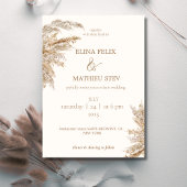 Invitation Pampas rustique boho vintage mariage