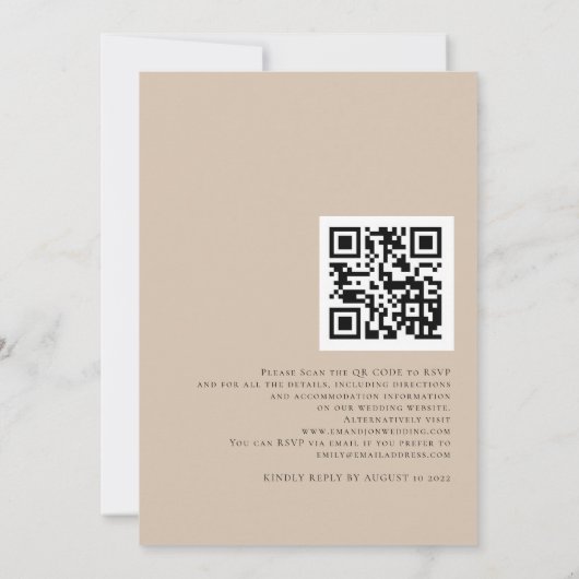 Invitation Pampas rustique Grasses Nous faisons QR Code Maria (Dos)
