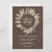 Invitation Pampas Rustique Pampas Grass Wreath Ampersand Mari (Devant)