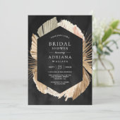 Invitation Pampas Rustique Séché Palm Fête des mariées noire (Debout devant)