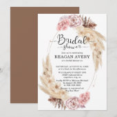 Invitation Pampas séché Grass Floral Purple Fête des mariées (Devant / Derrière)