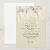 Invitation Pampas Soft Yellow Simple Mariage (Devant / Derrière)