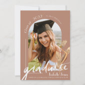 Invitation Pampas Terracotta Photo Graduation (Devant)