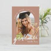 Invitation Pampas Terracotta Photo Graduation (Debout devant)