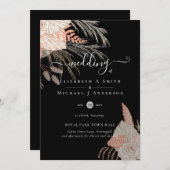 Invitation Pampas Tropical Grass Terracotta Mariage (Devant / Derrière)