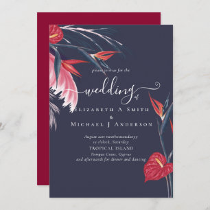 Invitation Pampas Tropical Mariage de Berry Marine