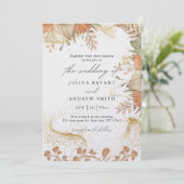 Invitation Pampass herbe boho thème mariage (Debout devant)