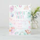 Invitation Pamper party Girl Makeup Salon fête d'anniversaire (Debout devant)