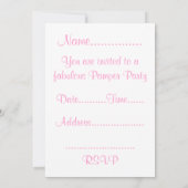 Invitation Pamper Party Par Salon Glacé (Dos)