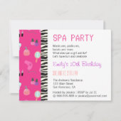 Invitation Pampering Spa Party, Pour Les Filles (Devant)