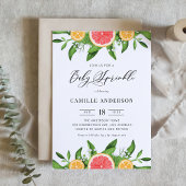 Invitation Pamplemousse et oranges Été Bébé Saupoudrer