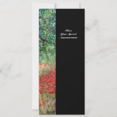 Invitation PAN, ARBRE OLIVE ET CHAMPS POPPY, noir (Dos)