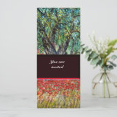 Invitation PAN, OLIVE ARBRE ET CHAMPS POPPY, violet (Debout devant)