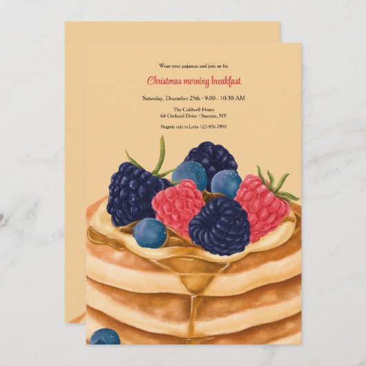 Invitation Pancake Breakfast (Devant / Derrière)