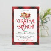 Invitation Pancake noir rouge chaud cacao Noël Brunch (Debout devant)