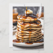 Invitation Pancake Stack Avec Sirop À Déchirer (Devant)