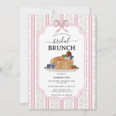 Invitation Pancakes Brunch Pink Botanical Bridal Shower (Devant)