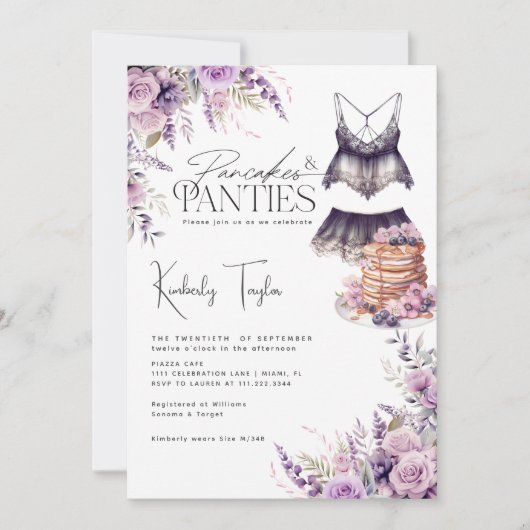 Invitation Pancakes & culottes Lingerie Fête des mariées Flor (Devant)