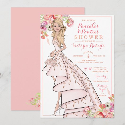 Invitation Pancakes et culottes de mariée en glam Lingerie Do (Devant / Derrière)