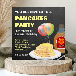 Invitation Pancakes Et Pajamas Chalkboard Anniversaire