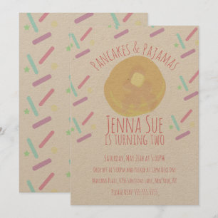 Invitation Pancakes et Pyjama Soirée Pyjama Sprinkles Kraft