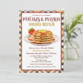 Invitation Pancakes et pyjamas Brunch de vacances (Debout devant)