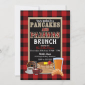 Invitation Pancakes et pyjamas Brunch Red Buffalo Plaid (Devant)