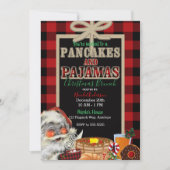 Invitation Pancakes et pyjamas de vacances Red Buffalo Plaid (Devant)