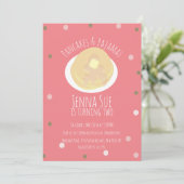 Invitation Pancakes et pyjamas Draps Filles Confetti Rose (Debout devant)