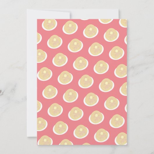 Invitation Pancakes et pyjamas Draps Filles Confetti Rose (Dos)