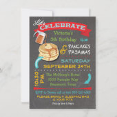 Invitation Pancakes et pyjamas en tableau et fête d'anniversa (Devant)