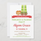 Invitation Pancakes et pyjamas fête d'anniversaire (Devant)