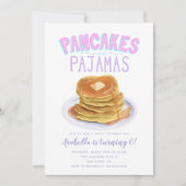 Invitation Pancakes et pyjamas Fête d'anniversaire (Devant)