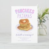 Invitation Pancakes et pyjamas Fête d'anniversaire (Debout devant)