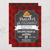 Invitation Pancakes et pyjamas fête de Noël (Devant / Derrière)