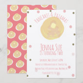 Invitation Pancakes et Pyjamas Fête Pyjama Fille Confettis Kr (Devant / Derrière)