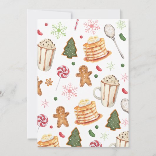 Invitation Pancakes et pyjamas Noël Anniversaire (Dos)