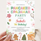 Invitation Pancakes et Pyjamas Noël Anniversaire