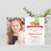 Invitation Pancakes et pyjamas, photo de la fête d'anniversai (Debout devant)