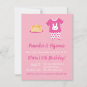 Invitation Pancakes et pyjamas Pois fête d'anniversaire (Devant)