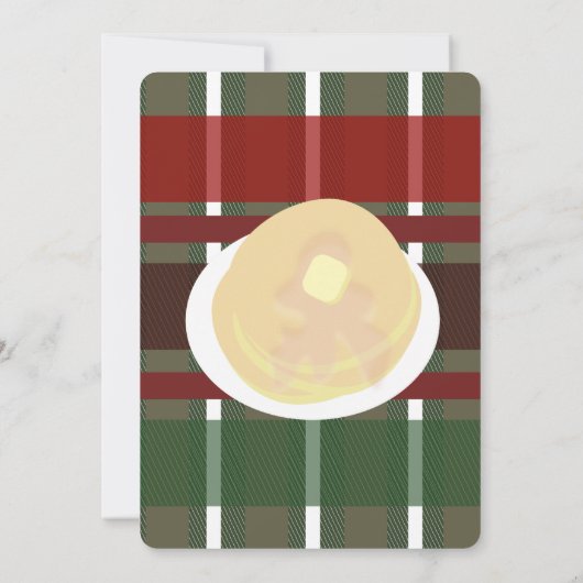 Invitation Pancakes et Pyjamas Soirée Pyjama Filles | Carreau (Dos)