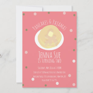 Invitation Pancakes et Pyjamas Soirée Pyjama Filles Confettis