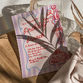 Invitation Pancakes floraux roses dessinés Photo Anniversaire