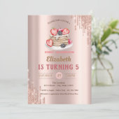 Invitation Pancakes,Gouttes de rose d'anniversaire (Debout devant)