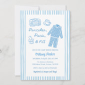 Invitation Pancakes, Pacis & PJs Boy Baby Shower (Devant)