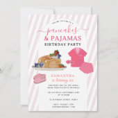 Invitation Pancakes Pajamas PJ's Girl Kids Birthday Party (Devant)