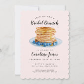 Invitation Pancakes rose Brunch nuptial (Devant)