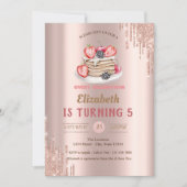 Invitation Pancakes, Rose Gold Drivers Anniversaire (Devant)